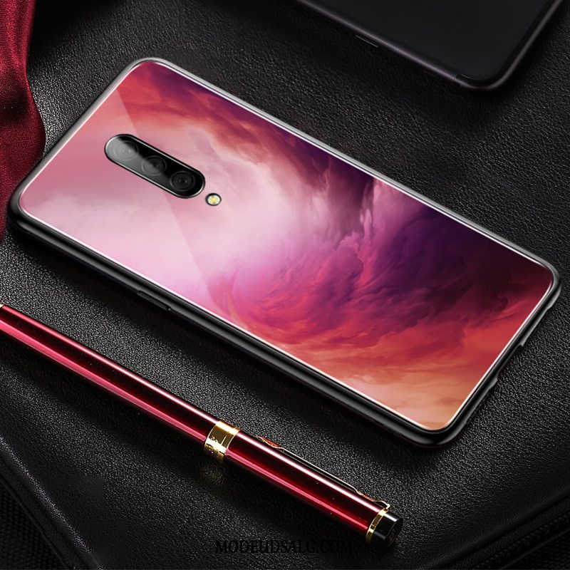 Oneplus 7 Pro Etui Farvet Tynd Net Red Beskyttelse Simple