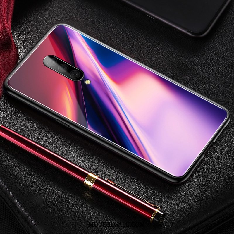 Oneplus 7 Pro Etui Farvet Tynd Net Red Beskyttelse Simple