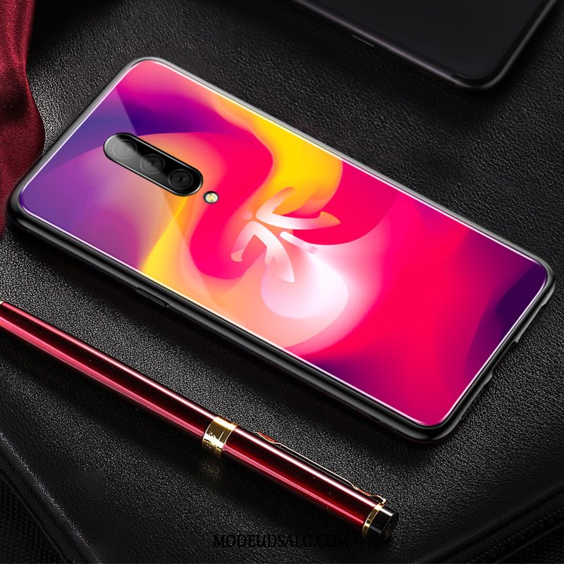 Oneplus 7 Pro Etui Farvet Tynd Net Red Beskyttelse Simple