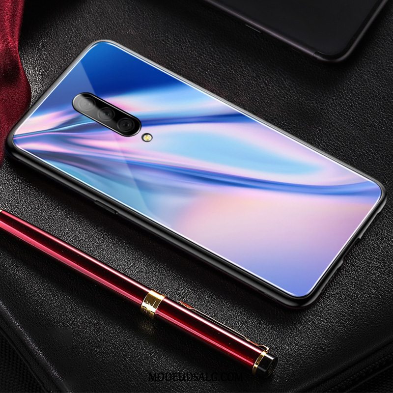 Oneplus 7 Pro Etui Farvet Tynd Net Red Beskyttelse Simple