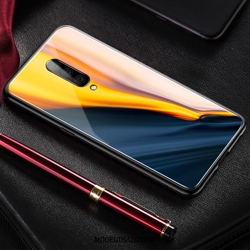 Oneplus 7 Pro Etui Farvet Tynd Net Red Beskyttelse Simple