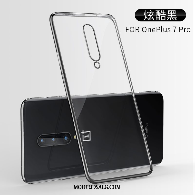 Oneplus 7 Pro Etui Gennemsigtig Blå Net Red Cover Kreativ