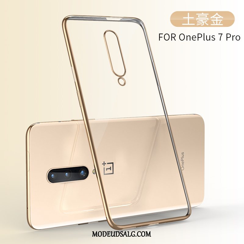 Oneplus 7 Pro Etui Gennemsigtig Blå Net Red Cover Kreativ