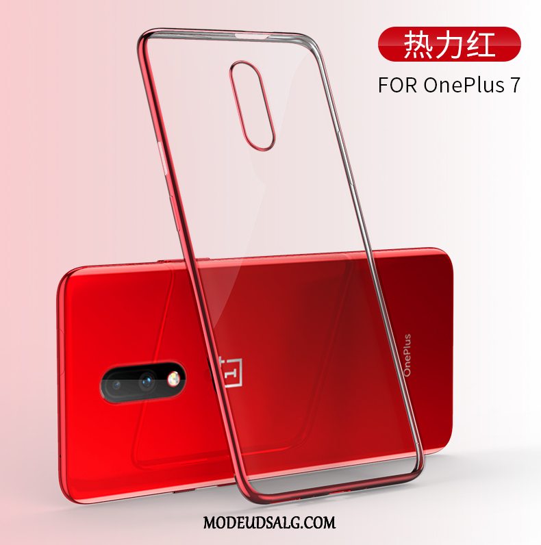 Oneplus 7 Pro Etui Gennemsigtig Blå Net Red Cover Kreativ