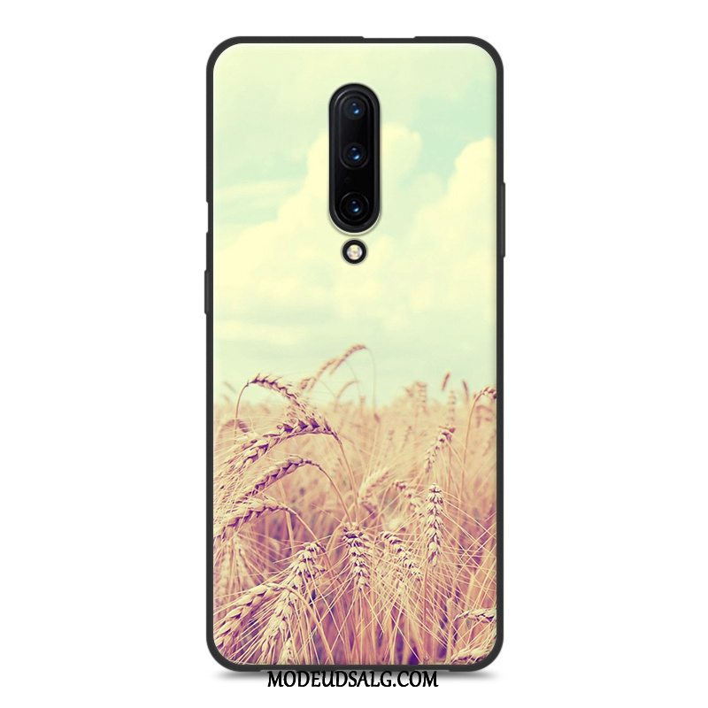 Oneplus 7 Pro Etui Nubuck Blå Trendy Silikone Alt Inklusive