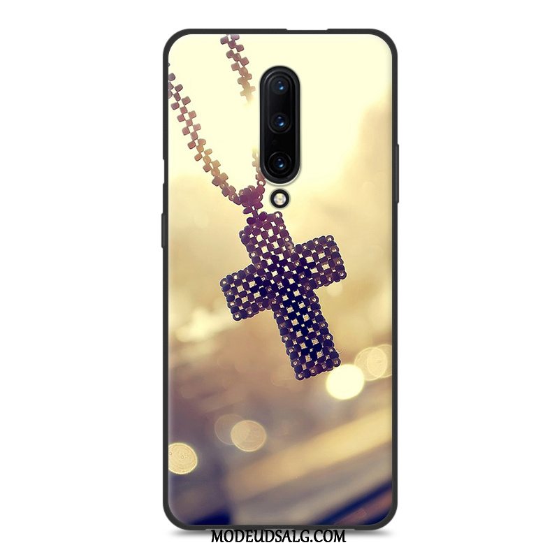 Oneplus 7 Pro Etui Nubuck Blå Trendy Silikone Alt Inklusive