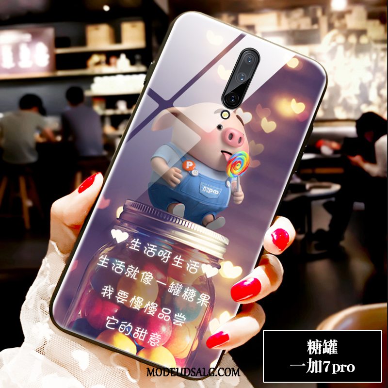 Oneplus 7 Pro Etui Rød Kreativ Smuk Anti-fald Lille Sektion