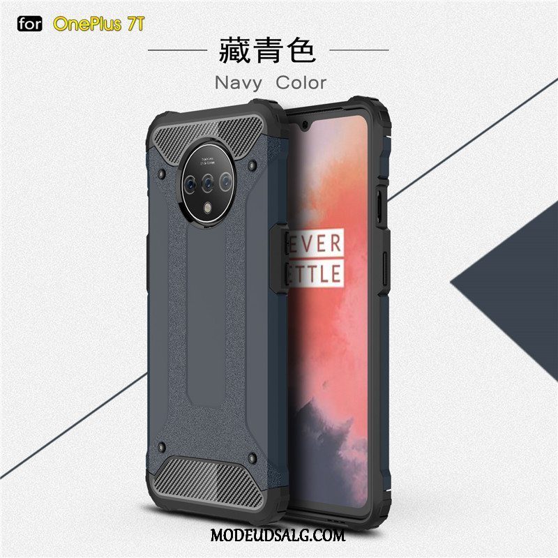 Oneplus 7t Etui Beskyttelse Cover Silikone Pu Sort