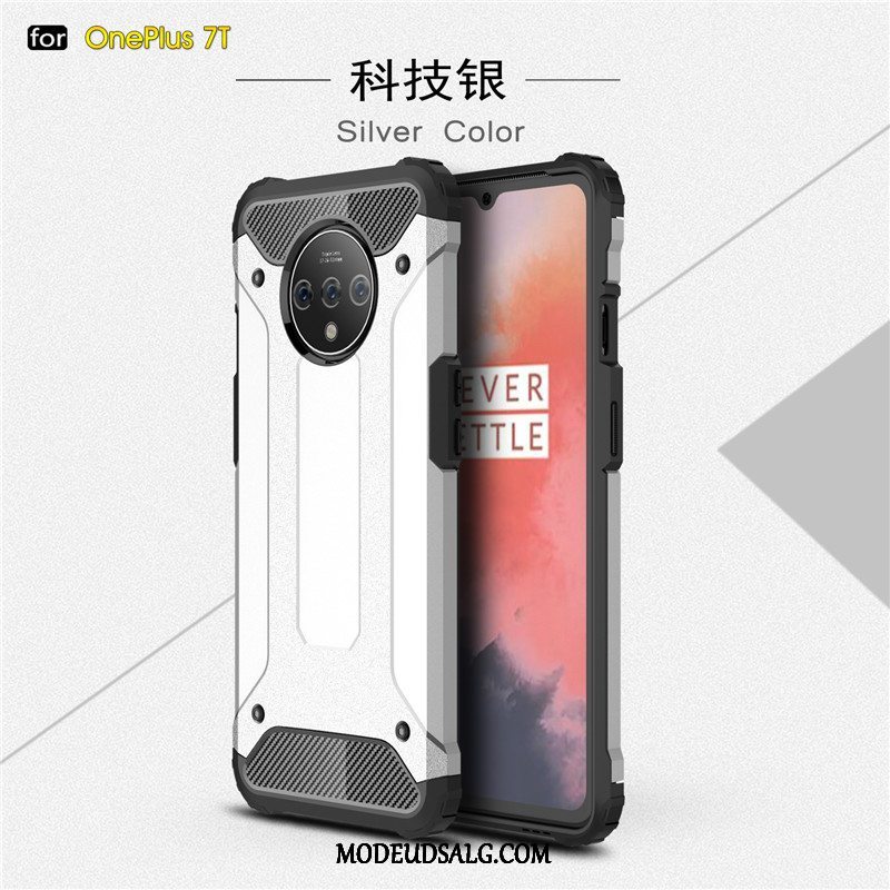 Oneplus 7t Etui Beskyttelse Cover Silikone Pu Sort