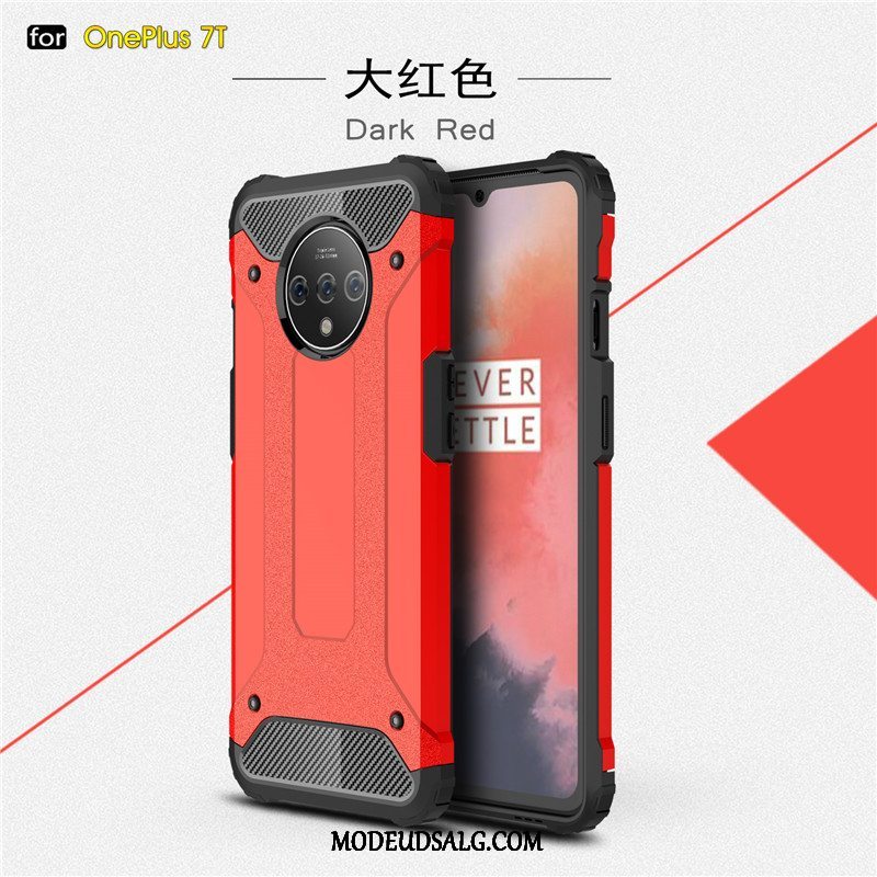 Oneplus 7t Etui Beskyttelse Cover Silikone Pu Sort