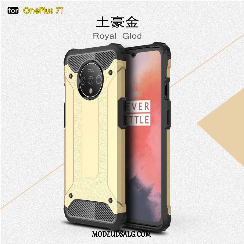 Oneplus 7t Etui Beskyttelse Cover Silikone Pu Sort