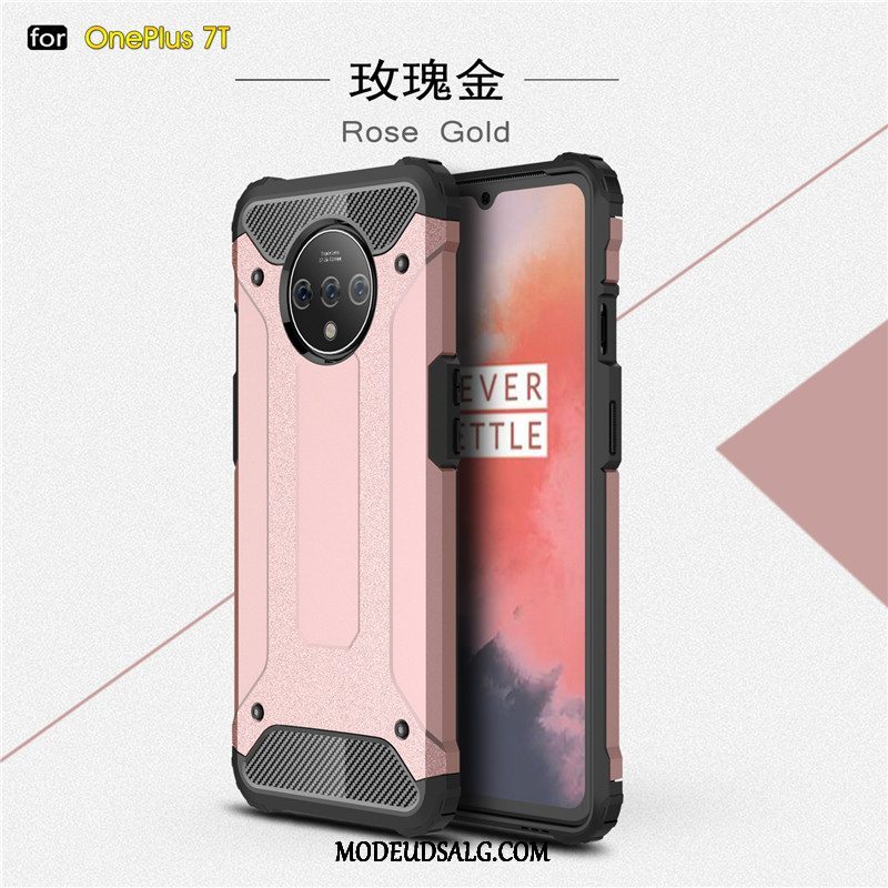 Oneplus 7t Etui Beskyttelse Cover Silikone Pu Sort