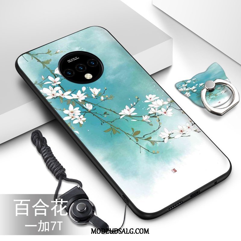 Oneplus 7t Etui Blød Grøn Cartoon Cover Silikone