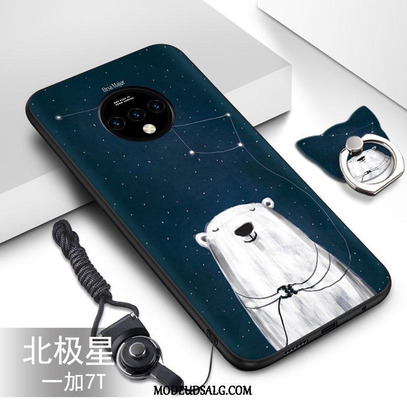 Oneplus 7t Etui Blød Grøn Cartoon Cover Silikone