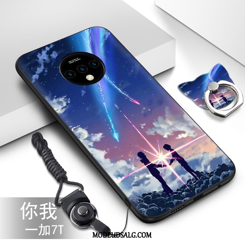 Oneplus 7t Etui Blød Grøn Cartoon Cover Silikone