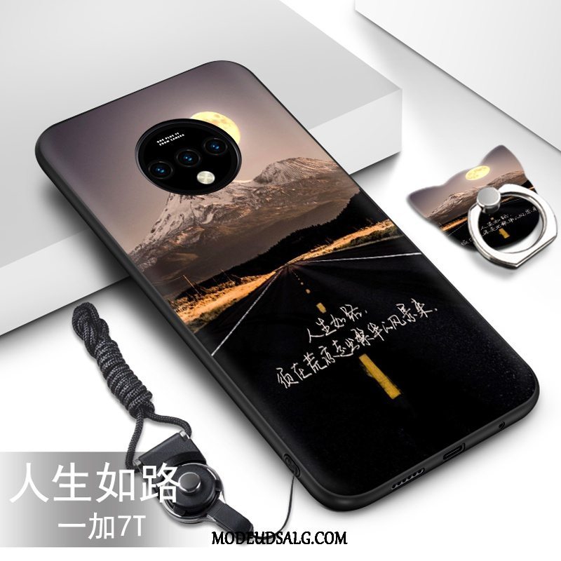 Oneplus 7t Etui Blød Grøn Cartoon Cover Silikone