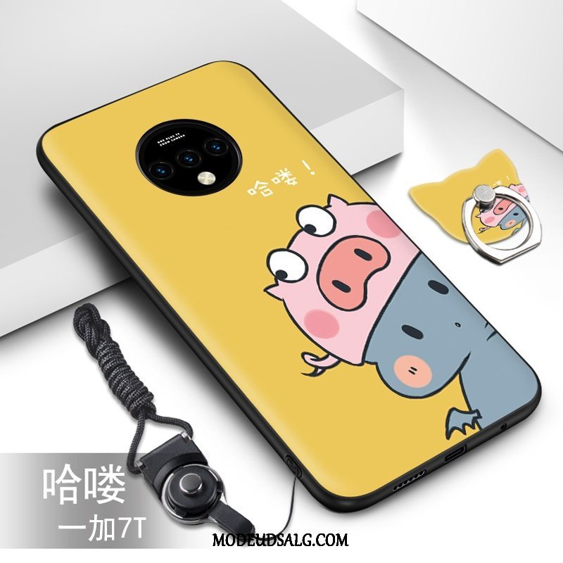 Oneplus 7t Etui Blød Grøn Cartoon Cover Silikone