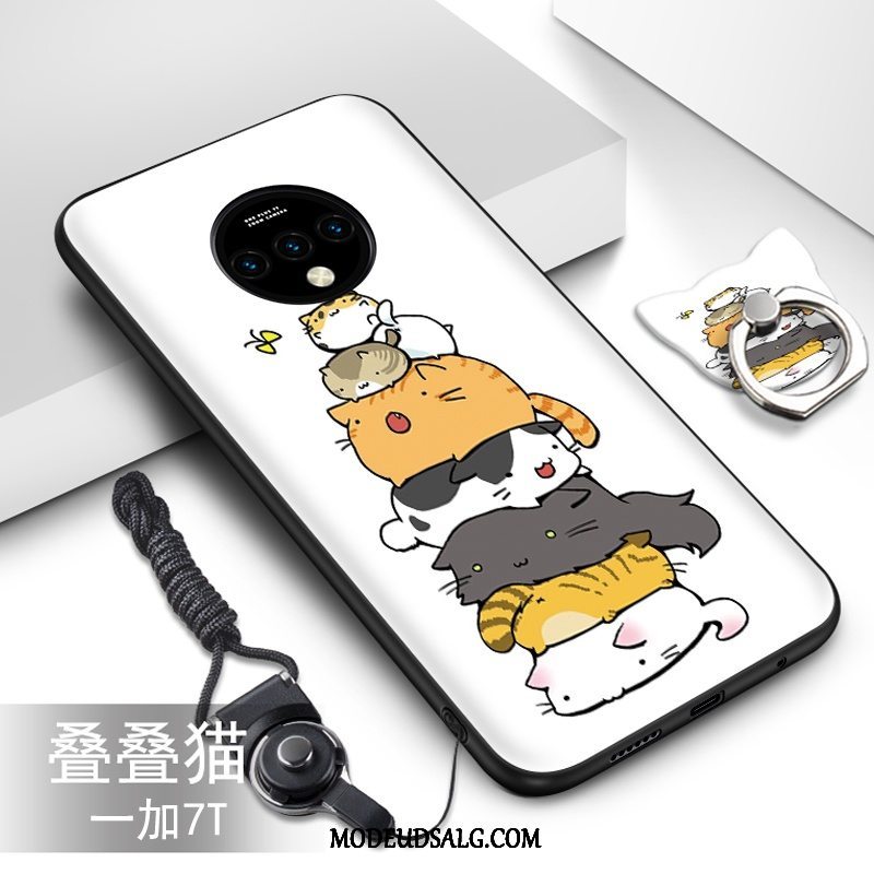 Oneplus 7t Etui Blød Grøn Cartoon Cover Silikone