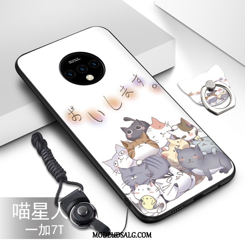 Oneplus 7t Etui Blød Grøn Cartoon Cover Silikone