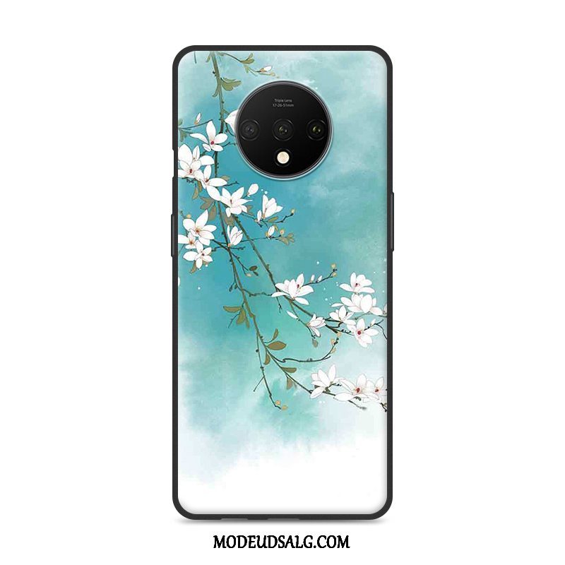 Oneplus 7t Etui Cover Blå Silikone Vind Kunst