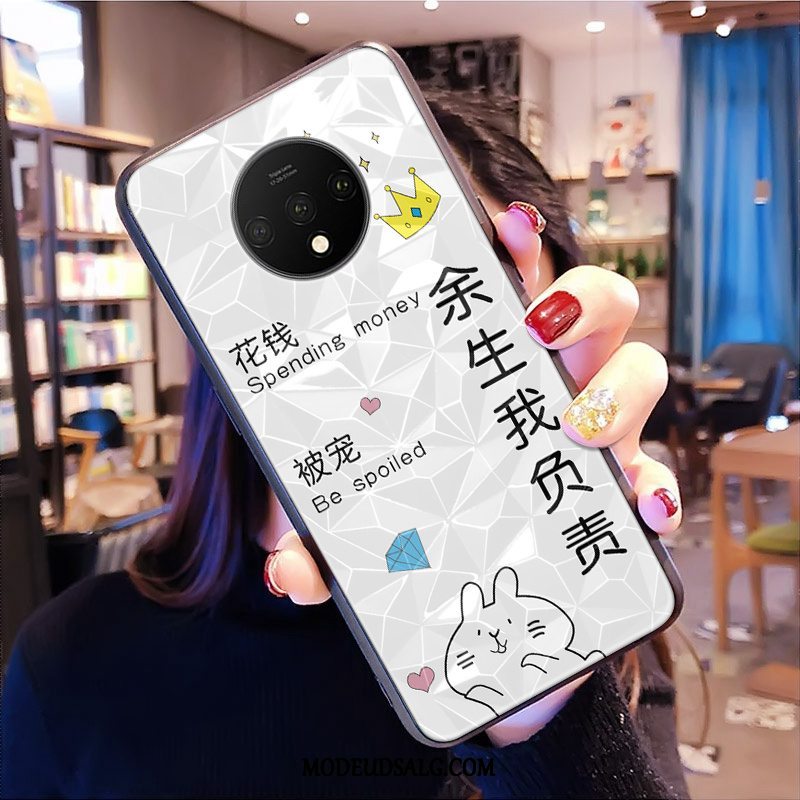 Oneplus 7t Etui Hvid Af Personlighed Cartoon Rombe Stor