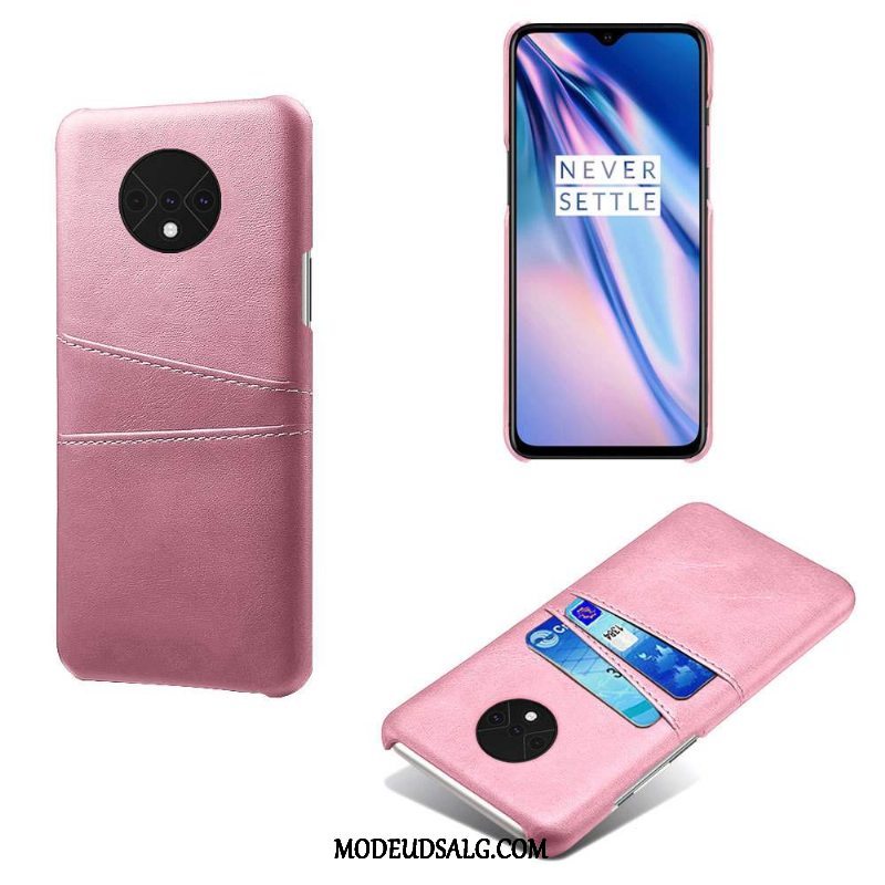 Oneplus 7t Etui Lædertaske Rød Ny Anti-fald Cover