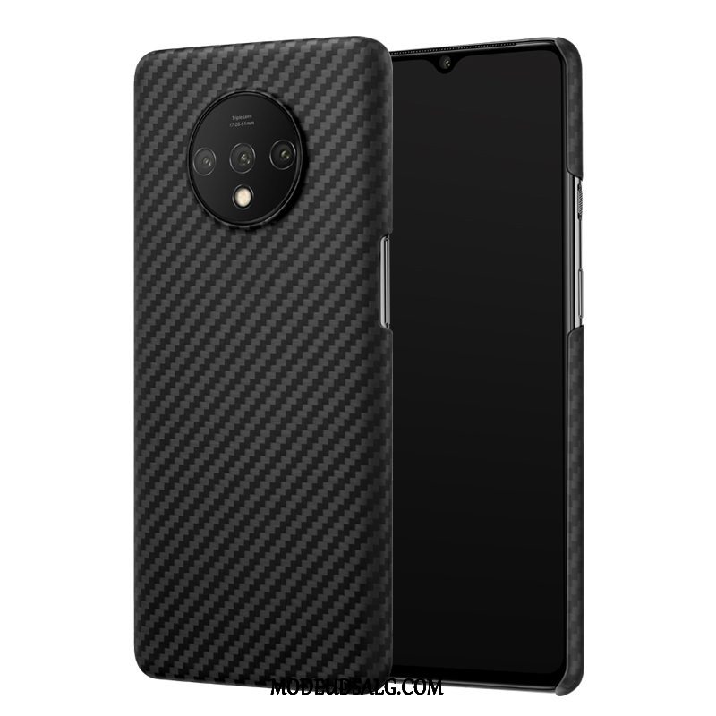 Oneplus 7t Etui Mesh Silikone Hård Rød Fiber