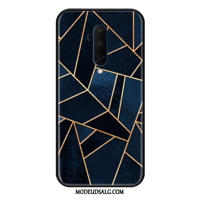 Oneplus 7t Pro Etui / Cover Anti-fald Geometri Nubuck Farve Kreativ