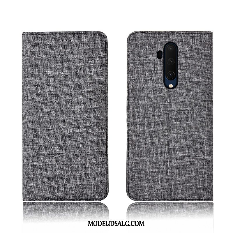 Oneplus 7t Pro Etui / Cover Sort Anti-fald Beskyttelse Bomuld Og Linned