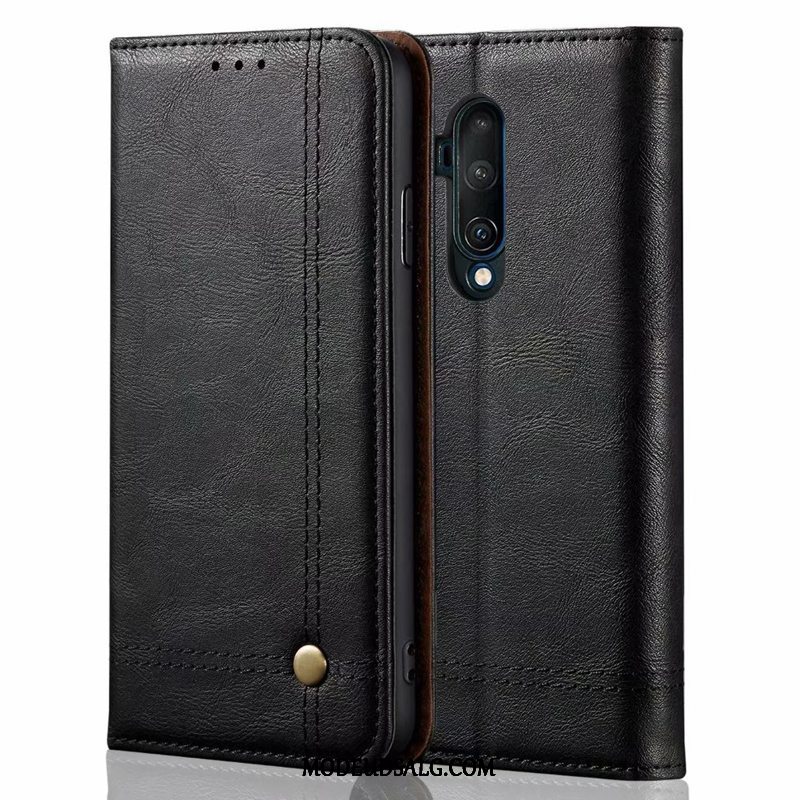 Oneplus 7t Pro Etui Folio Sort Lædertaske