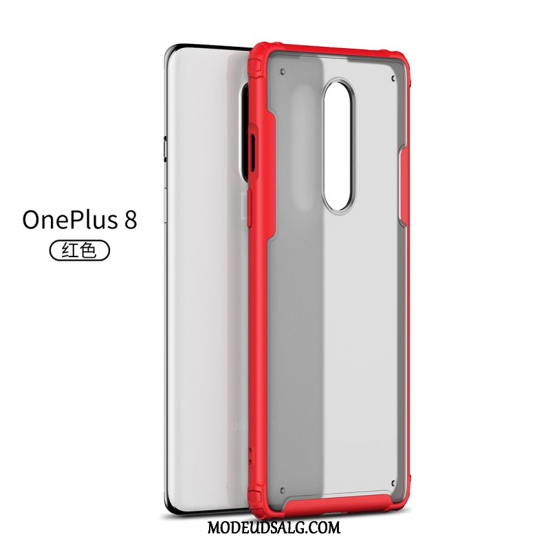 Oneplus 8 Etui / Cover Anti-fald Blød Gennemsigtig Nubuck Grøn