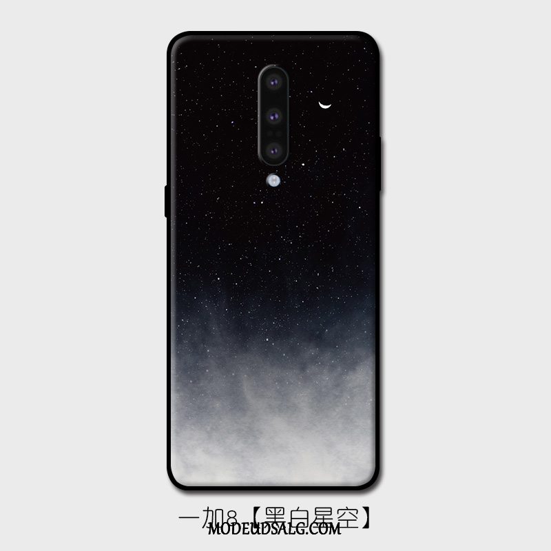 Oneplus 8 Etui / Cover Kreativ Trend Sort Silikone Nubuck