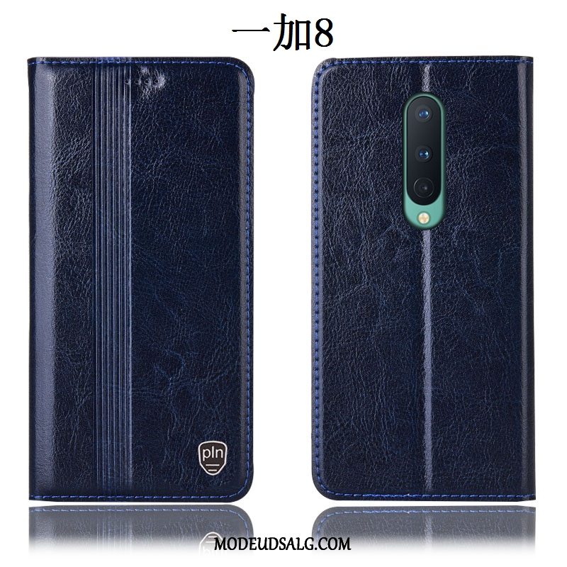 Oneplus 8 Etui / Cover Lædertaske Folio Blå Alt Inklusive