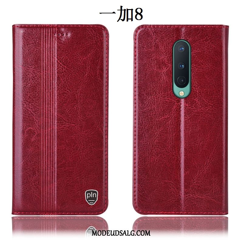 Oneplus 8 Etui / Cover Lædertaske Folio Blå Alt Inklusive