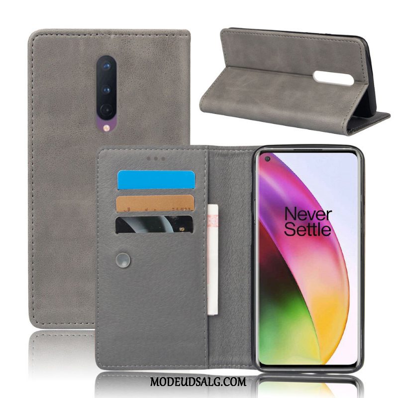 Oneplus 8 Etui / Cover Rød Folio Hård Beskyttelse Alt Inklusive