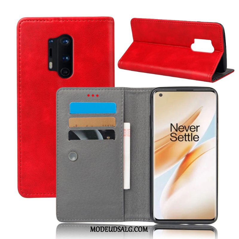 Oneplus 8 Pro Etui / Cover Beskyttelse Kort Tegnebog Sort