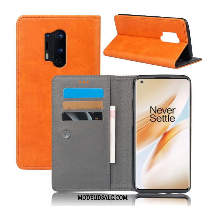 Oneplus 8 Pro Etui / Cover Beskyttelse Kort Tegnebog Sort