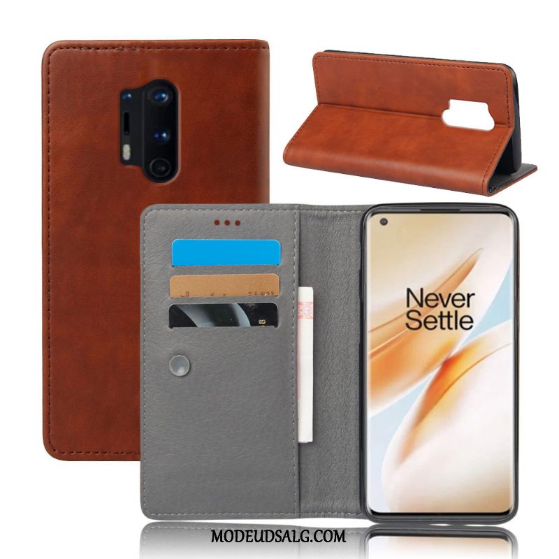 Oneplus 8 Pro Etui / Cover Beskyttelse Kort Tegnebog Sort