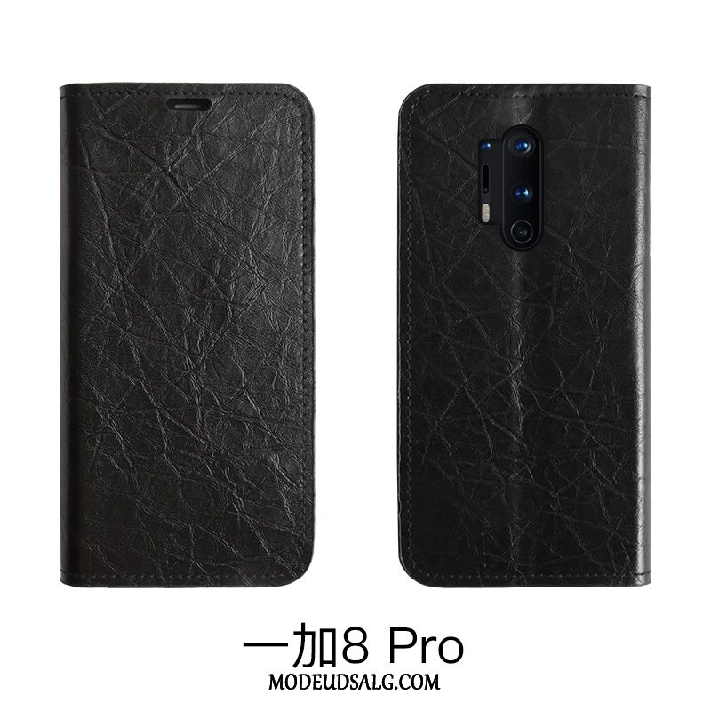 Oneplus 8 Pro Etui Folio Cover Simple Rød Beskyttelse