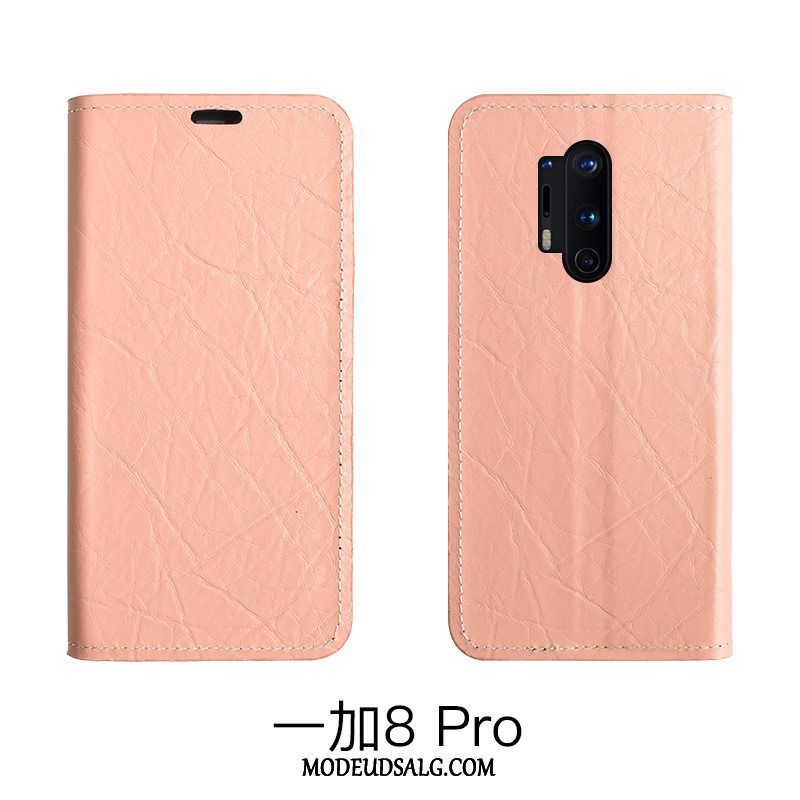 Oneplus 8 Pro Etui Folio Cover Simple Rød Beskyttelse