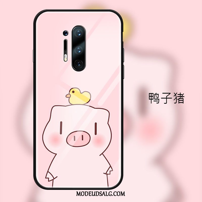 Oneplus 8 Pro Etui Lyserød Cover Glas Smuk Cartoon