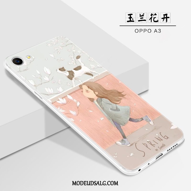 Oppo A3 Etui Alt Inklusive Anti-fald Cover Silikone Hængende Ornamenter