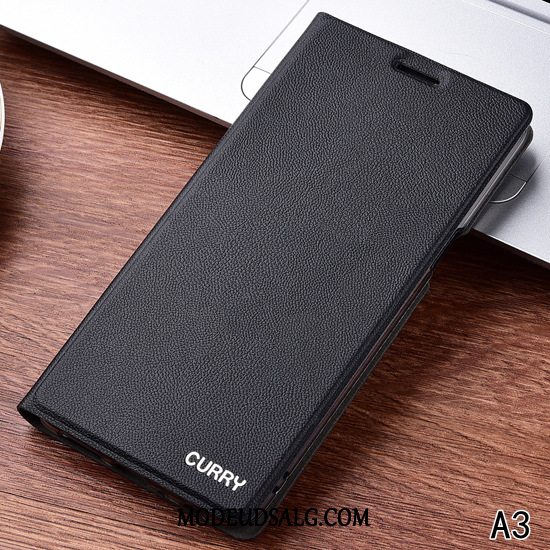 Oppo A3 Etui / Cover Blød Folio Lædertaske Rød Silikone