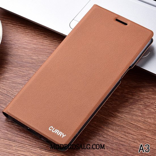 Oppo A3 Etui / Cover Blød Folio Lædertaske Rød Silikone