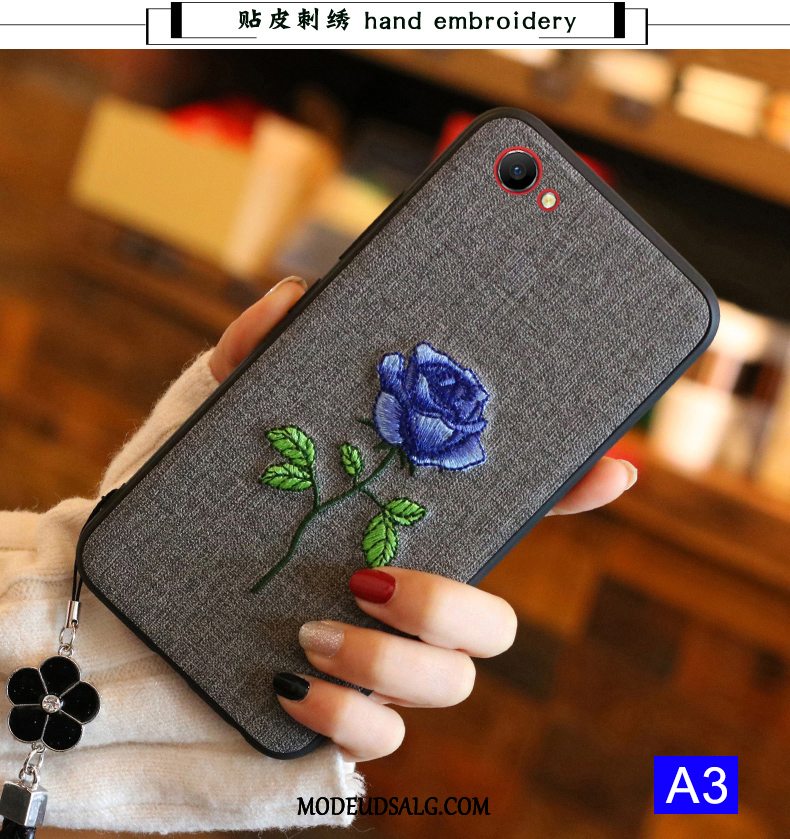 Oppo A3 Etui / Cover Blød Silikone Anti-fald Broderi Kinesisk Stil