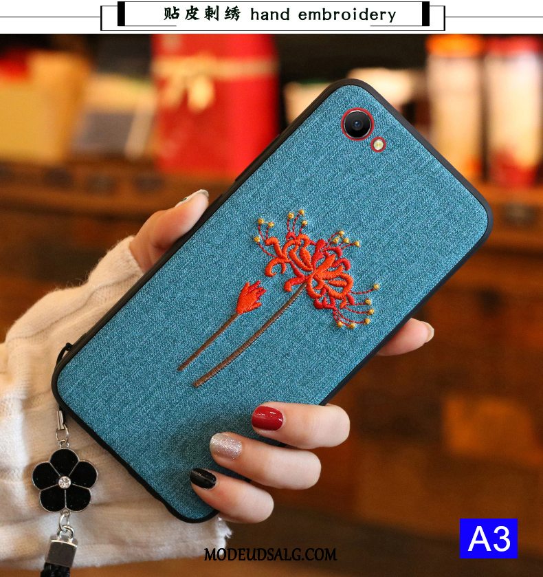 Oppo A3 Etui / Cover Blød Silikone Anti-fald Broderi Kinesisk Stil