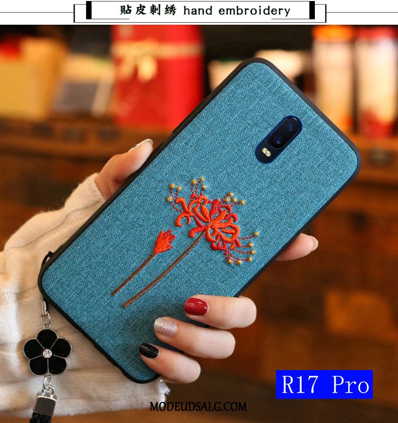 Oppo A3 Etui / Cover Blød Silikone Anti-fald Broderi Kinesisk Stil