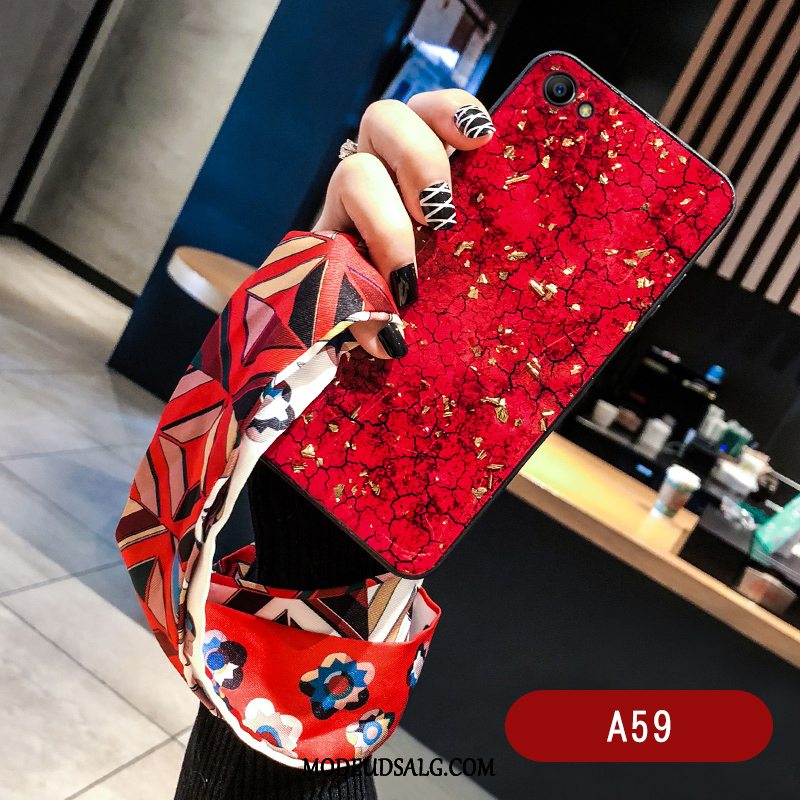 Oppo A3 Etui / Cover Hængende Ornamenter Lilla Silikone Silke