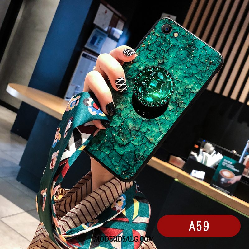 Oppo A3 Etui / Cover Hængende Ornamenter Lilla Silikone Silke