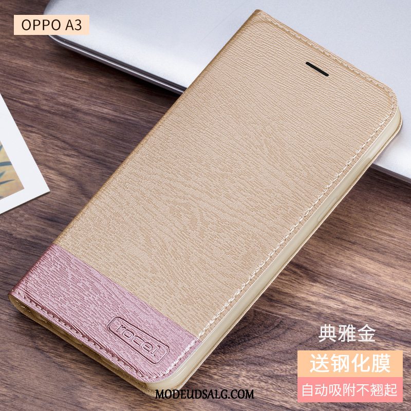 Oppo A3 Etui Folio Cover Beskyttelse Lædertaske Silikone